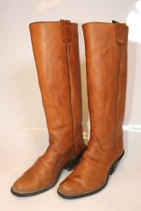 Olathe USA Made Mens 12 D Tall Tan Leather Western Cowboy Boots 83256