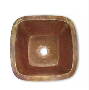 Native Trails CPS 147 Small Hammered Copper Square Kitchen Prep / Bar Sink