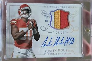 New Listing2014 National Treasures Justin Houston 3 Color Patch Auto 22/25 Chiefs