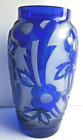Double Layer Crystal Vase, Acid Clear, Cobalt Blue, Le Verre Français?