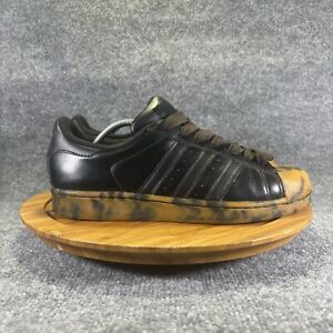 adidas Superstar Tortoise Shell Mens Shoes Size 8.5 Black Leather Sneakers