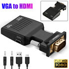 1080P Female HDMI to VGA Male Video Cable Cord Converter Adapter for PC Monitor