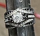 Black Diamond Wedding Ring Set White Gold 2.25 Ct. Certificate Of Authenticity