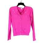 J.Crew Women's 100% Cashmere Pink Button-Up Cardigan - Size Small