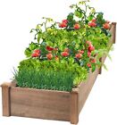 Petscosset Raised Garden Bed 14.85 Sq Ft Large Elevated Wood Planter Box, Brown