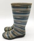 Women's UGG Tan Blue Tall Rubber Boots 8