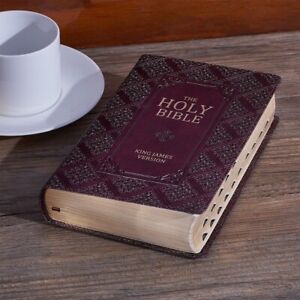 The Holy Bible KJV Giant Print Indexed Jesus Words In Red / Dark Brown