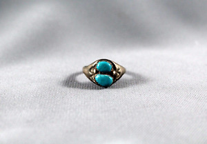 Old Pawn Navajo Sterling Silver And Turquoise Ring  Size 8