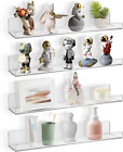Acrylic Clear Shelves - 4 Pack, 15 Inches Wall Storage Organizer Floating Shelf