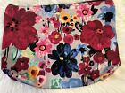 Thirty-one Zipper Pouch Large Cosmetic Organizing Bag Gray Colorful Flowers