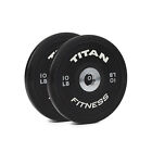 Titan Fitness 10 LB Black Elite Olympic Bumper Plates, Competition Weight Plates