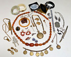 Lot 43pc Victorian-Deco-gold Fill-Silver Lockets-Charms-Lucite-Compact-sterling