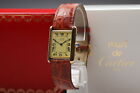 [Near MINT / BOX] Cartier Must De Tank LM Vermeil 590005 Roman Dial Quartz Watch