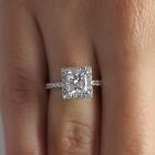 2.25 Ct Square Pave Princess Cut Diamond Engagement Ring VS1 H White Gold 18k