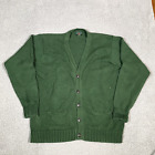 Vintage J Crew Cardigan Sweater Men's Button Up Green Knit 90s Large