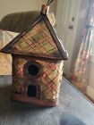 Vintage Birdhouse Copper Brass Weaved With Wood Decor  Approx 11” Tall Handmade