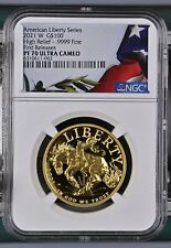 2021-W $100 Proof Liberty Series Bronco 1 oz Gold - NGC PF70 UCAM High Relief