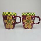 2 Laurie Gates Christmas Treat Coffee Mugs Gingerbread Man Cups From Bon Ton