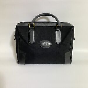 Vintage CELINE C Sulky Handbag Canvas Black Macadam