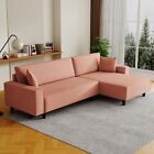 New ListingL-shaped Corduroy Sofa Couch Convertible Sleeper Sofa Bed w/ Large Storage Space