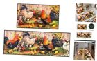 Rooster Kitchen Rug 2 Piece Set, Farmhouse Style 17*30+17*47 Inches Rooster 1