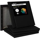 Black Canvases for Painting 12x16 Inch 6-Pack Blank Black Canvas 100% Cotton ...