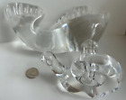 Steuben vtg art glass SNAIL & FISH LOT dolphin trout paperweight mod mcm retro