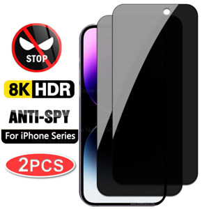 2x iPhone 15 14 13 12 11 Pro Max Privacy AntiSpy Tempered Glass Screen Protector