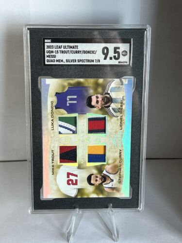 New Listing2023 Leaf Ultimate Soccer Game Worn Patch Trout/Curry/Doncic/Messi /8 SGC 9.5