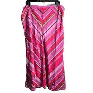 Lane Bryant Pink and Purple Striped Flowy Maxi Skirt Size 18/20