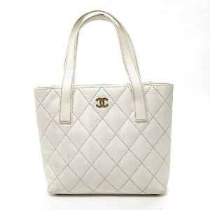 Chanel Hand Bag  White Leather 3253752
