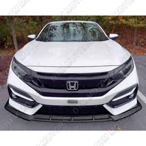 For 2017-2021 Honda Civic Hatchback Black MUG-Style Front Bumper Lip Spoiler