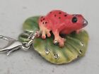 Brighton Marvels Frog Red Orange Lilly Pad Flower Colorful Silver ABC Charm