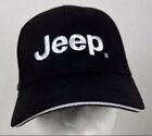 JEEP Logo Claspback Black Baseball Cap Adjustable Embroidered 100% Cotton NWOT