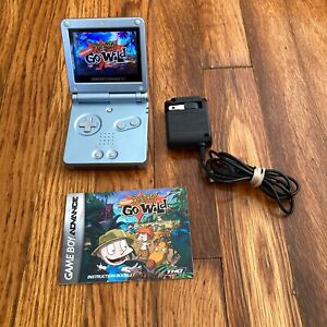 Nintendo Gameboy Advance GBA SP Pearl Blue AGS-101 Handheld System Console READ