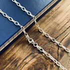Real Solid 925 Sterling Silver Romy Rolo Oval Link Chain Necklace Made in Italy