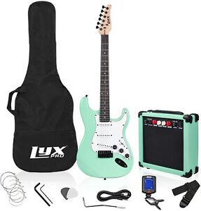 LyxPro Beginner 39” Electric Guitar & Electric Guitar Accessories, Green