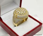 10k Yellow Gold C'Z Round Large Dome Shaped Men's Pinky Ring Size 10