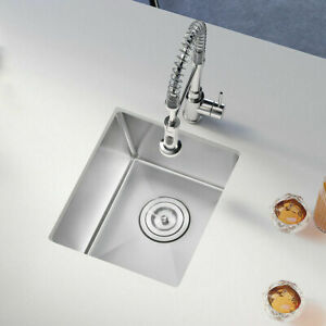 Small Bar Kitchen Sink Single Bowl Undermount Stainless Steel 13x15x8in US