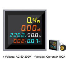 3Pcs LCD AC Voltmeter Ammeter Wattmeter Power Energy Frequency Meter Montior