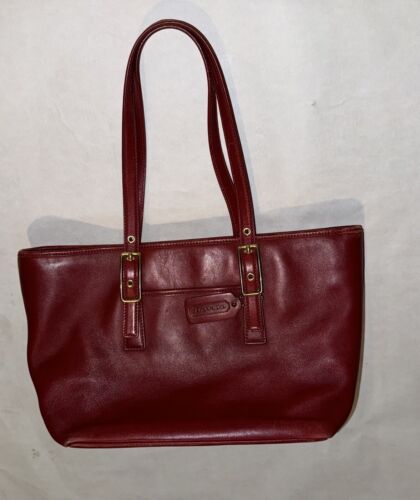 COACH Vintage 9847 Handbag Red Leather Legacy Market Shoulder Tote Bag