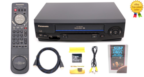 New ListingPanasonic PV-V402 VHS VCR Recorder Player with Remote and  AV to HDMI Converter