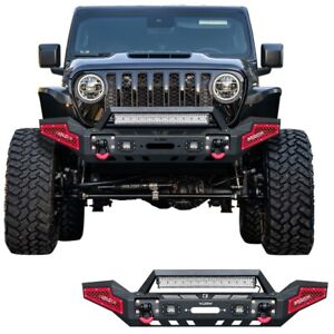 Front Bumper Fit 2007-2024 Wrangler JK/JKU/JL/JLU and 2020-2024 Gladiator JT (For: Jeep)