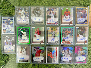 (17 Cards) Baseball AUTO RC LOT Bowman Topps Chrome Color Speckle Refractor