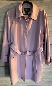 Lauren Ralph Lauren Light Purple Belted Trench Coat Size 1X