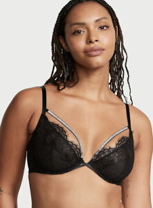 Victoria's Secret VERY SEXY Unlined Floral Embroidered Demi Bra. Sz 36C. $69.95