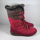 Columbia Red Minx Mid Lined Waterproof Lace Up Winter Boots Women's Size 6