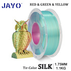 JAYO 1.1KG 3D Printer Filament 1.75mm PLA+ SILK Triple Color Red/Yellow/Green