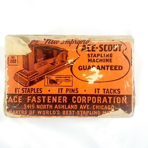 Vintage Ace Scout Stapling Machine #202 w/ Original Box & Staple Box With Staple