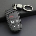 Carbon Fiber Key Fob Chain For Jeep Dodge Chrysler Accessories Cover Case Ring V (For: 2018 Jeep Grand Cherokee)